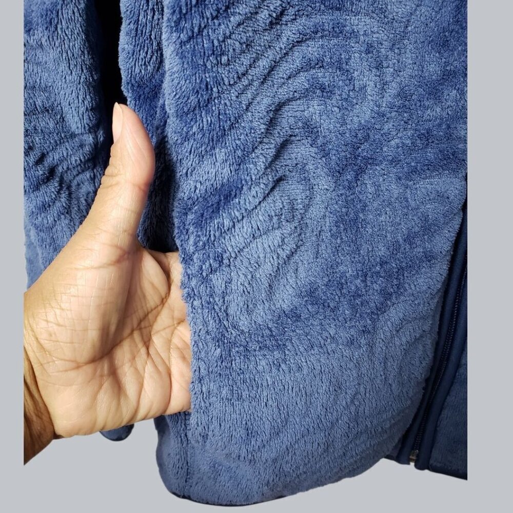 Jason Maxwell Hooded Zip-Up SweaterSwirl Design Blue Petite Xlarge - Picture 7 of 10